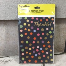Hallmark Expressions Thank You Cards Pack Of 6 Confetti Blank VTG NOS Sealed - £7.90 GBP