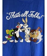 Looney Tunes Graphic Sweatshirt That&#39;s All Folks Women&#39;s Medium Ladies Blue - $343.66 MXN