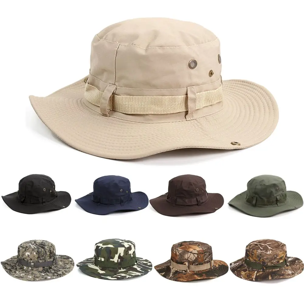 Camouflage  Cap  Boonie Hat  Caps Camo Men Outdoor Sports Sun Bucket Cap... - $14.51