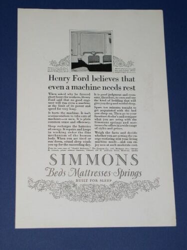 Simmons Bed Mattress National Geographic Magazine Ad Vintage 1924 - $14.99