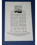 Simmons Bed Mattress National Geographic Magazine Ad Vintage 1924 - $14.99