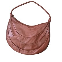 Vintage Hobo Boho Indie Retro Brown Large full Leather Patterned Shoulder Bag - £36.98 GBP