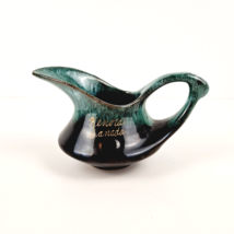 Vintage Evangeline Winnepeg Cannuck Canada Green Drip Glazed Pottery Creamer Jug - £12.22 GBP