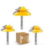 Newdeli 45 Degree Lock Miter Router Bit 3-Piece Set, For 1/2”, 5/8”, 3/4” - $38.94