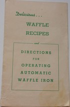 Vintage Waffle Recipes &amp; Directions For Operating Automatic Waffle Iron ... - $5.46 CAD