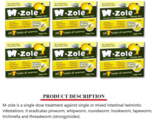 6 BOX M-Zole Deworming Banana &amp; Vanilla Flavor candy Tablet Kill 7 Type ... - $30.00