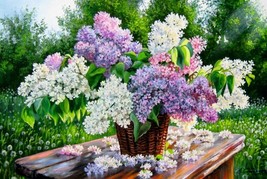 Lilac Bouquet Postcard Art Postcrossing printed in Russia - £4.67 GBP