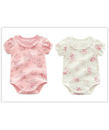 Newborn Baby Girl Clothes Summer Bodysuit Floral Cotton Short Sleeve Jum... - $15.07 CAD