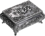 Mother Day Gift for Mom Wife, Vintage Metal Jewelry Box Small Trinket Je... - $21.51