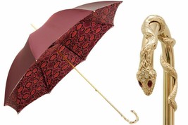 Pasotti Luxury Red Python Umbrella Woman New - $390.00