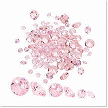 100 Pcs Pink Faceted Crystal Beads - 3 Sizes (4/6/8mm) - Flat Round Charm with H - $32.66