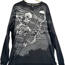 LEGENDARY WHITETAILS Black Long Sleeve T-shirt with Skeleton Hunting Mens L - $19.99