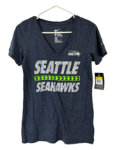 Nike Women&#39;s Seattle Seahawks Team Stripe Deep V-Neck T-Shirt, Navy, Small - £15.91 GBP