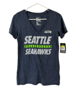 Nike Women&#39;s Seattle Seahawks Team Stripe Deep V-Neck T-Shirt, Navy, Small - $27.59 CAD