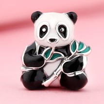 2017 Autumn Sterling Silver Sweet Panda Charm with Colorful  Enamel Charm  - £13.99 GBP