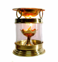 Brass Aromatherapy Burner Hindu Puja Deepak Oil Lamp /Free Item RELIGIOUS EDH - £40.59 GBP