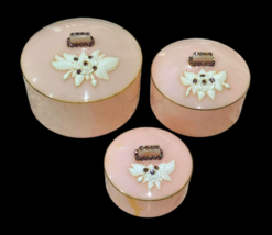 Schwarz Bros Light Pink Plastic Nesting Power Boxes Trinkets 1950s Vintage *READ - £12.29 GBP