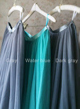 DARK GRAY Long Tulle Skirt Women Custom Plus Size Holiday Tulle Skirt image 7