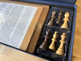 Folding Wooden Chess Set NEW The Classic Collection Game Board Chessmen - $20.29