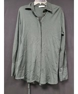 Nells Nelson Celeste Knit Shirt Green Black Forest Waist Tie 100% Cashme... - $4,606.20 MXN