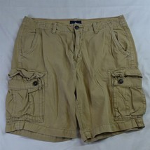 American Eagle 36 x 10&quot; Khaki 100% Cotton Classic Cargo Shorts - $31.99