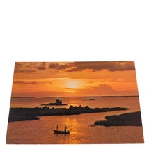 Postcard Riverside Villas Sunset Guys Fishing Homosassa FL Chrome Unposted - £5.19 GBP