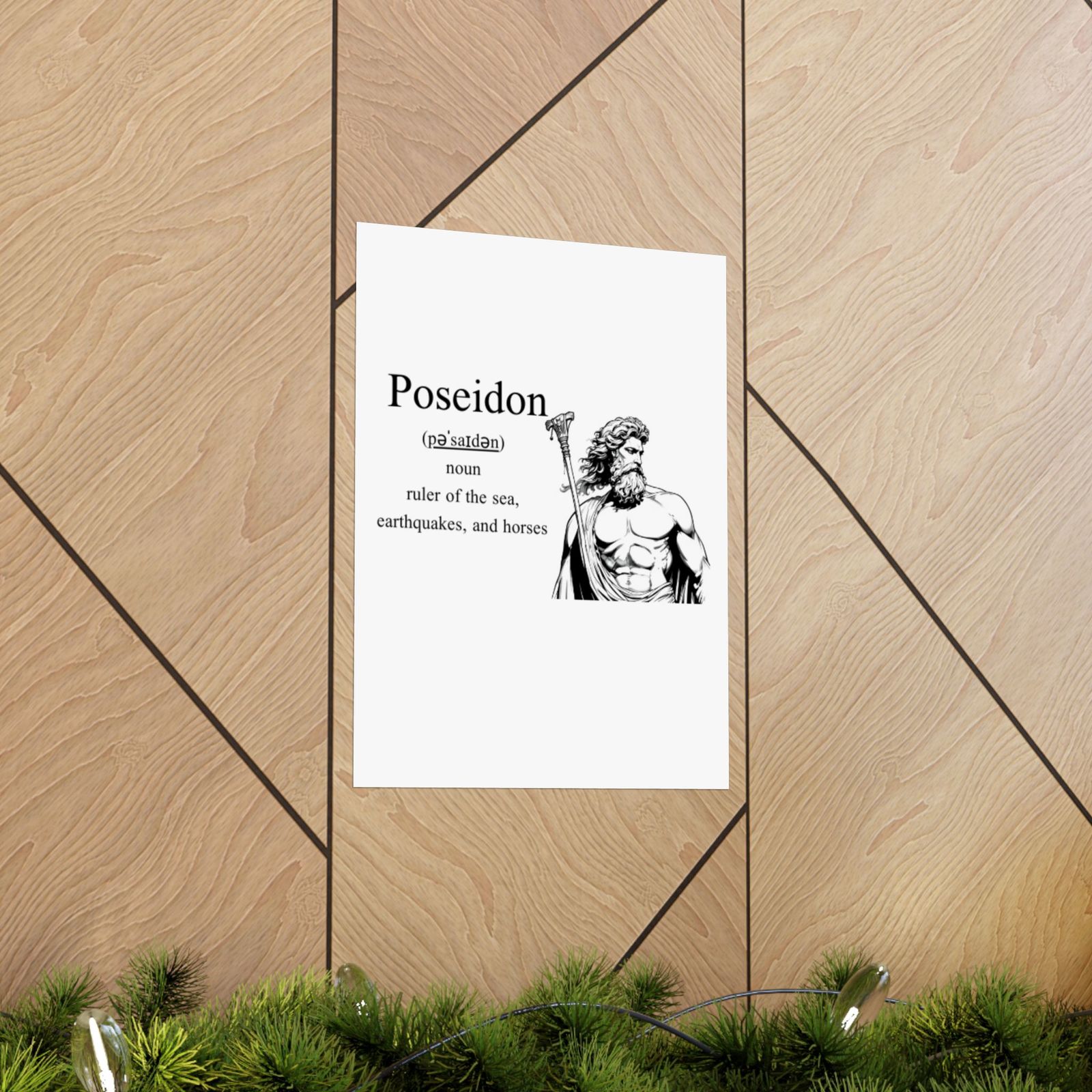 Poseidon Matte Vertical Poster, Mythological Art Print, Home Decor 12" x 16" Item image 3