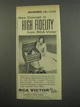 1955 RCA Victor 6HF5 Phonograph Ad - New concept in high fidelity from RCA  - £14.74 GBP