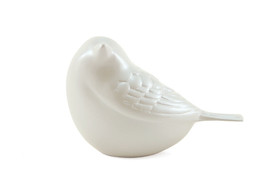 Small Solid Brass Pearl White Songbird Keepsake Funeral Cremation Urn for ashes - $158.17