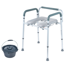 VEVOR Commode Chair, Bedside Commode with Padded Seat and Arms, 7-Level ... - $57.99