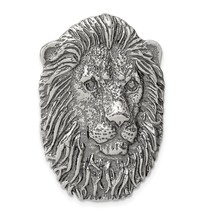 Sterling Silver Antiqued Lion Head Pendant Charm Jewerly 41mm x 25mm - £38.84 GBP