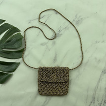Ann Taylor Vintage Y2k Crochet Mini Bag Bronze Gold Metallic Cross Body ... - €21,23 EUR