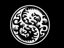 Chinese Dragon Yin Yang Tao Vinyl Decal Car Sticker Wall Truck Choose Size Color - £2.22 GBP+