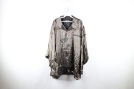 NOS Vtg 90s Streetwear Mens 3XL Metallic Looped Collar Rave Dance Button Shirt - £50.95 GBP