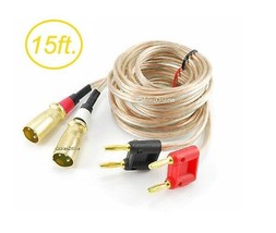 15Ft 14Awg Speaker Wire Pair Banana Plug To Xlr Plugs Audio Cables - £64.84 GBP