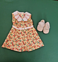 American Girl Doll Kit Floral Print Outfit Dress Shoes - £32.93 GBP