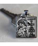 Lemmy Keyring heavy metal Rock gift handmade art silver plated gift box - $6.54