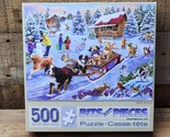 Bits &amp; Pieces Jigsaw Puzzle - “Sled Antics” 500 Piece - SHIPS FREE - $18.79