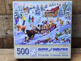 Bits &amp; Pieces Jigsaw Puzzle - “Sled Antics” 500 Piece - SHIPS FREE - £15.01 GBP