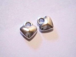10 Heart Charms Antiqued Silver Miniature Heart Charms BULK Charms Lot - £2.83 GBP