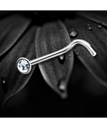 925 Sterling Silver Nose Stud Screw | 2mm Clear Crystal Bezel Set | Elegant Silv - $8.81