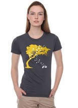 womens birds bicycle and tree- american apparel asphalt gray  t shirt- a... - £17.76 GBP