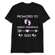 Promoted to Great Grandma T-Shirt Black - $19.55+
