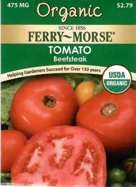 Tomato Beefsteak Organic Vegetable Seeds Non-Gmo - Ferry Morse 12/24 Fresh Garde - $9.20
