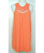 Francesca&#39;s Alya Lattice Top A LIne Sleeveless Mini Summer Dress Peach S... - $19.32