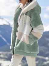 Women Autumn Winter Teddy Jacket Female Causal Hooded Fleece Plush Warm Coat Out - £35.16 GBP