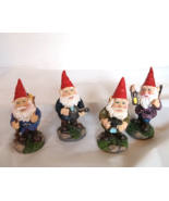 Gnomes Miniatures Figurines Flowers Water Can Camera Lantern 3 1/4&quot; set ... - £17.48 GBP