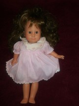 Vintage Gotz Puppe  16” Doll Brown Hair Brown Eyes Gotz dress Brunette - £53.05 GBP