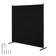 VEVOR Single-Panel Room Divider, 6 FT Privacy Screen, Freestanding, Black - $33.99