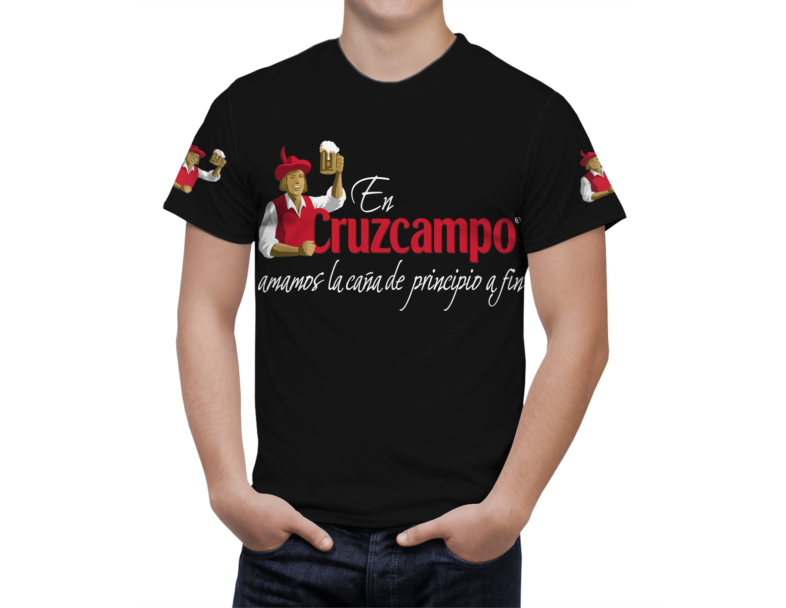 Cruzcampo  Beer Logo Black Short Sleeve  T-Shirt Gift New Fashion